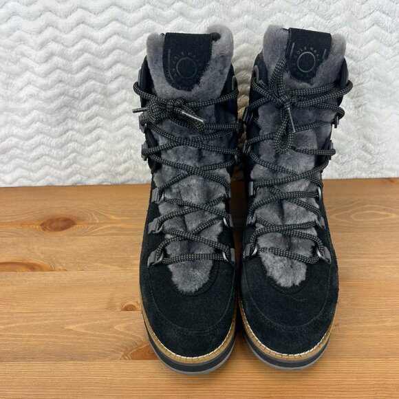 Cole Haan Womens Boots Zerogrand Lux Hiker Water Resistant Shearling Fur Sz 7.5B - Picture 3 of 10